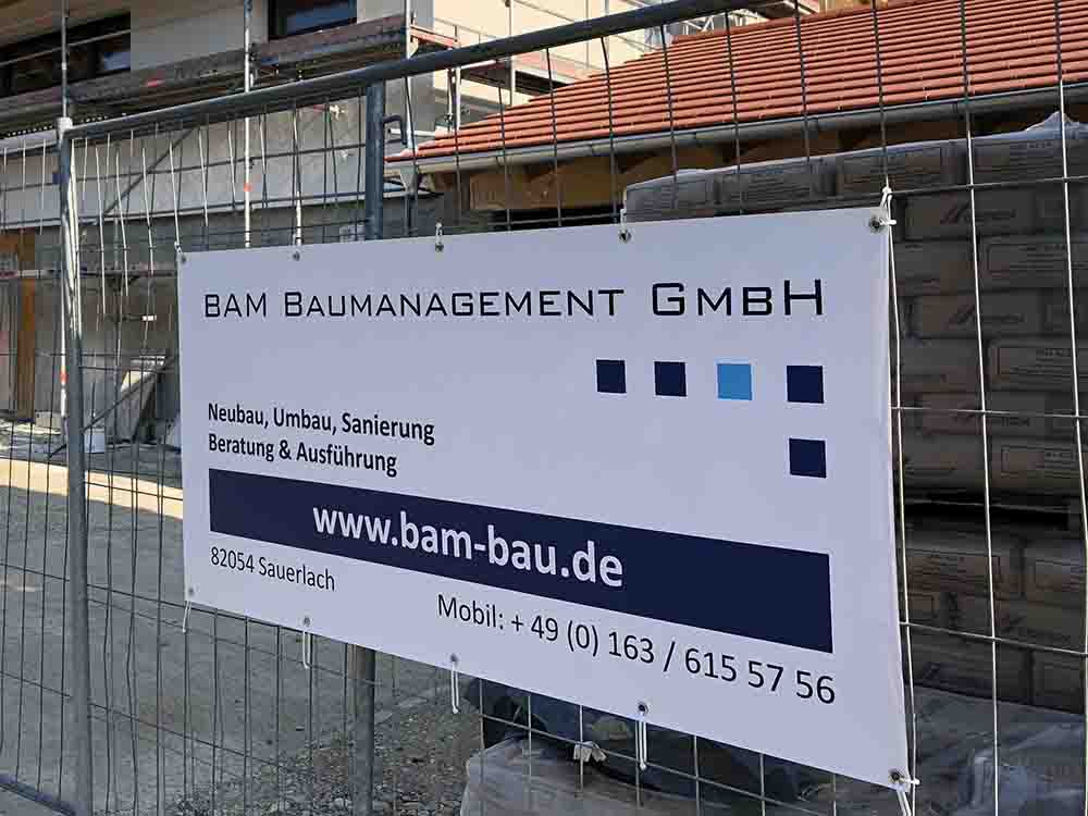 Baustellentafeln, Baustellenplanen, Baustellenschilder... 